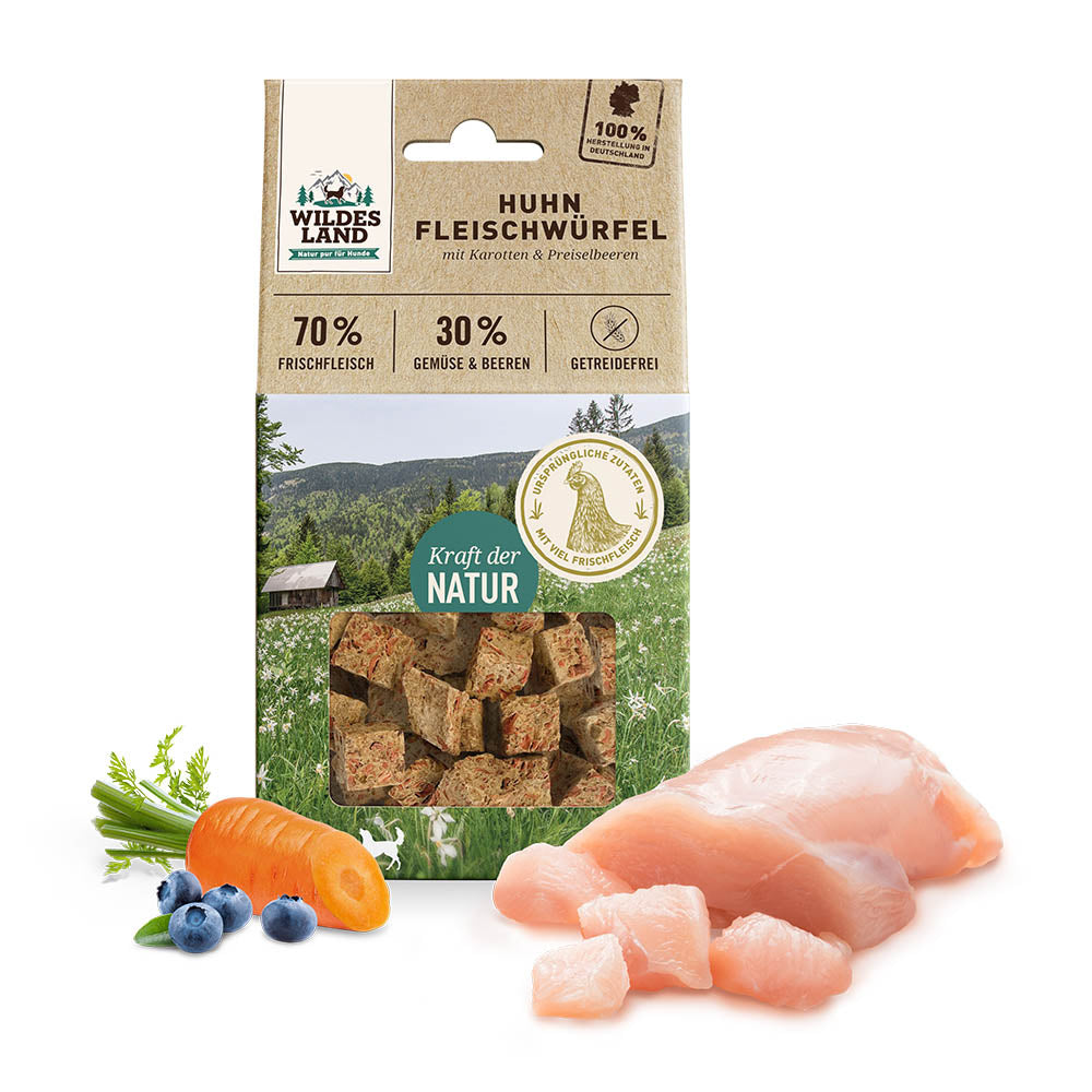 Wildes Land Fleischwürfel Huhn 100g